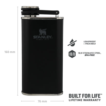 Stanley Classic Easy-Fill Wide Mouth Flask 0.23L-Stanley - Matt Black