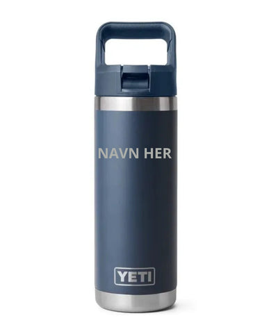Placering af gravering på YETI Rambler 18 oz Straw Bottle (illustration)