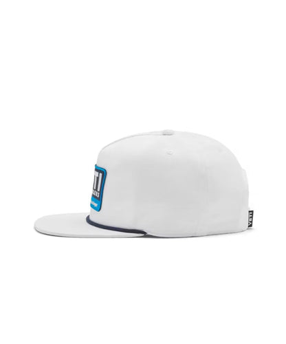 YETI Logo Flat Brim Hat - Wildly Stronger Badge - White