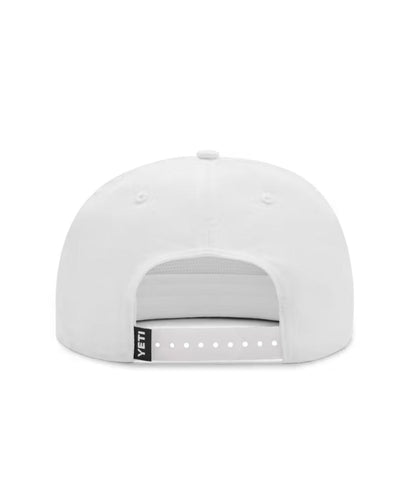 YETI Logo Flat Brim Hat - Wildly Stronger Badge - White