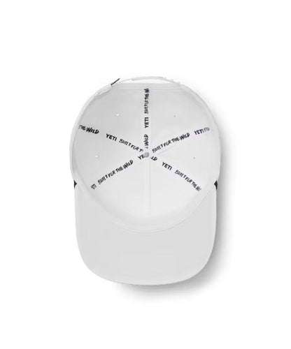 YETI Logo Flat Brim Hat - Wildly Stronger Badge - White